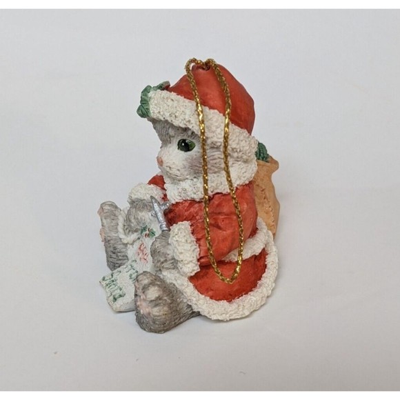 Vintage Calico Kittens Christmas Ornament 1994 Cat Knitting Priscilla Hillman - Picture 3 of 6